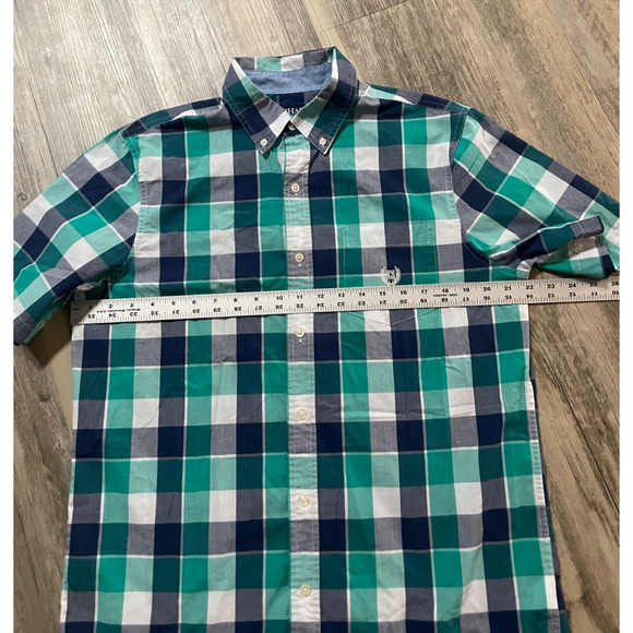 Chaps Shirt Mens Medium Easy Care Casual Button Down Short Sleeve Lot of 2 - Picture 4 of 11